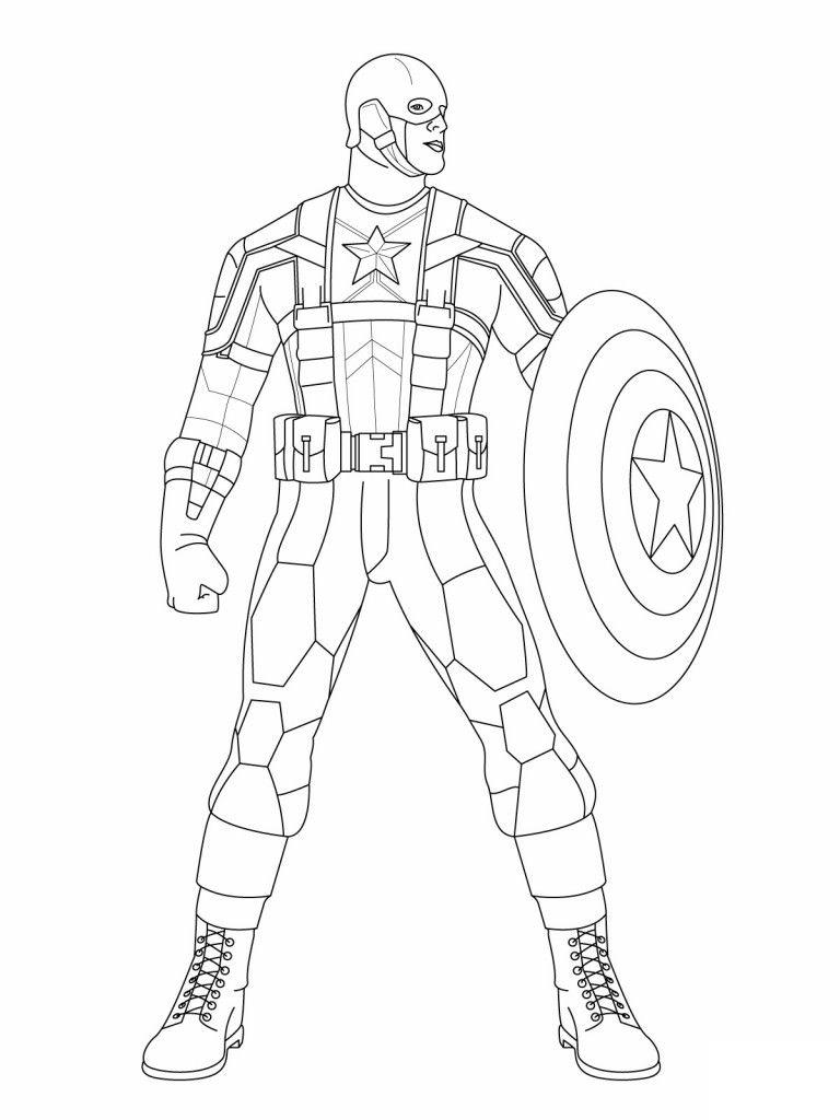 Desenho de Capitao America para colorir e imprimir: número 19