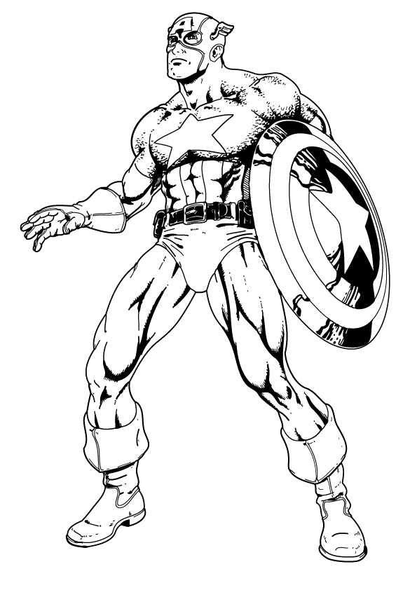 Desenho de Capitao America para colorir e imprimir: número 20