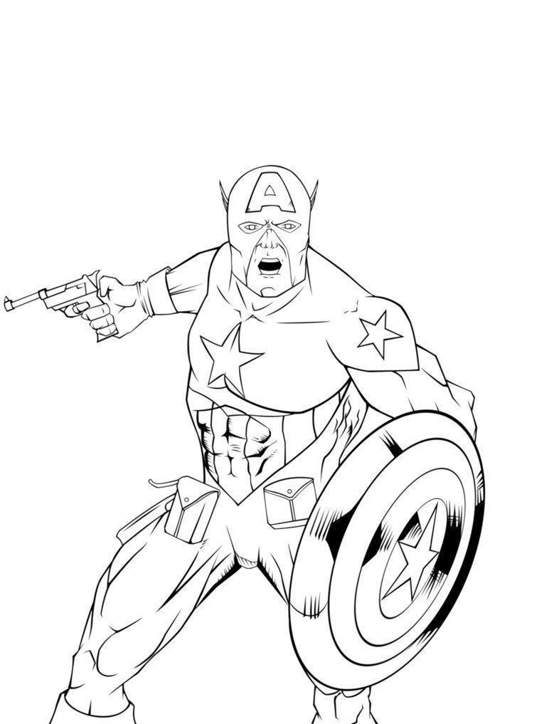Desenho de Capitao America para colorir e imprimir: número 22