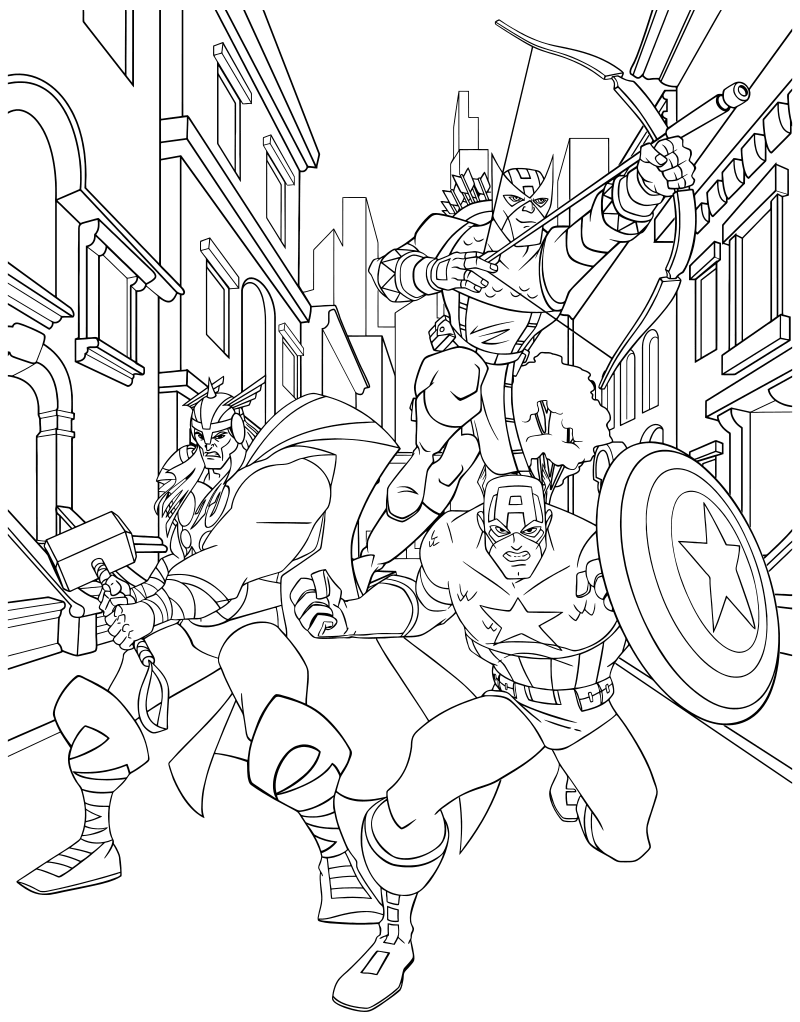 Desenho de Capitao America para colorir e imprimir: número 23
