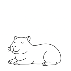 Desenho de Capivara para colorir e imprimir: número 6