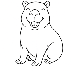 Desenho de Capivara para colorir e imprimir: número 13
