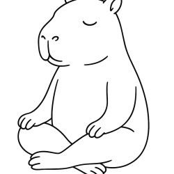 Desenho de Capivara para colorir e imprimir: número 18