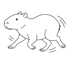 Desenho de Capivara para colorir e imprimir: número 19