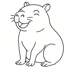 Desenho de Capivara para colorir e imprimir: número 21