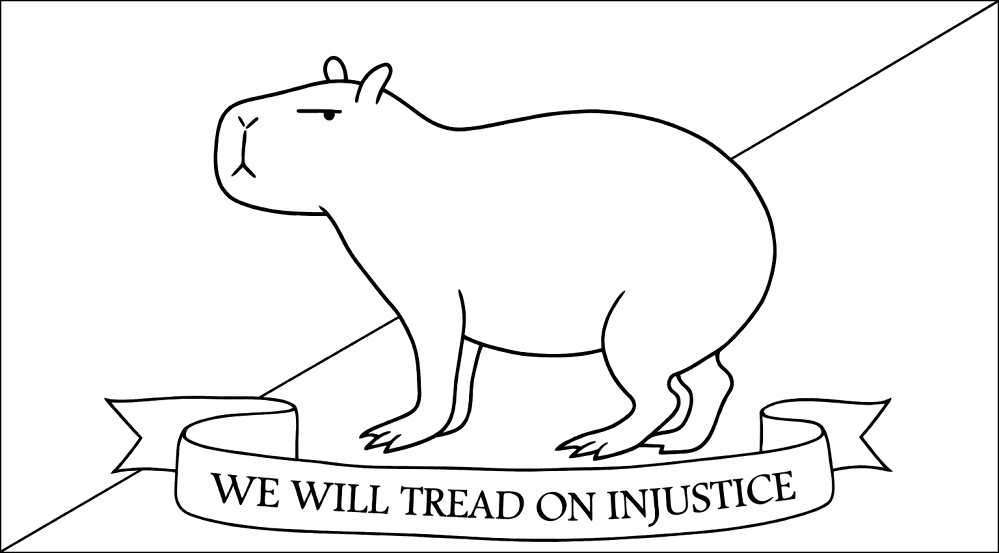 Desenho de Capivara para colorir e imprimir: número 33