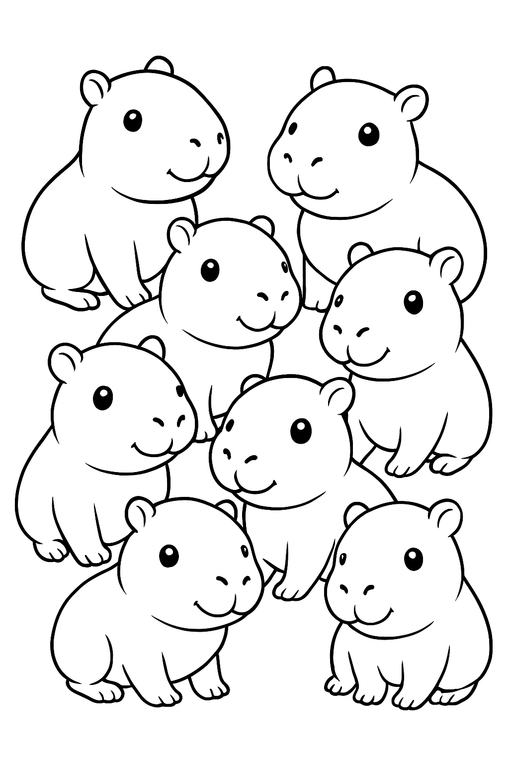 Desenho de Capivara para colorir