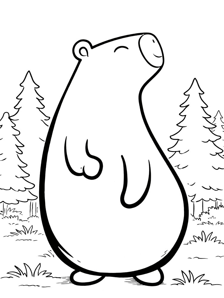 Desenho de Capivara para colorir