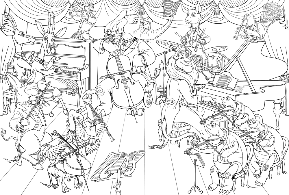Desenho de Carnaval para colorir e imprimir: número 3
