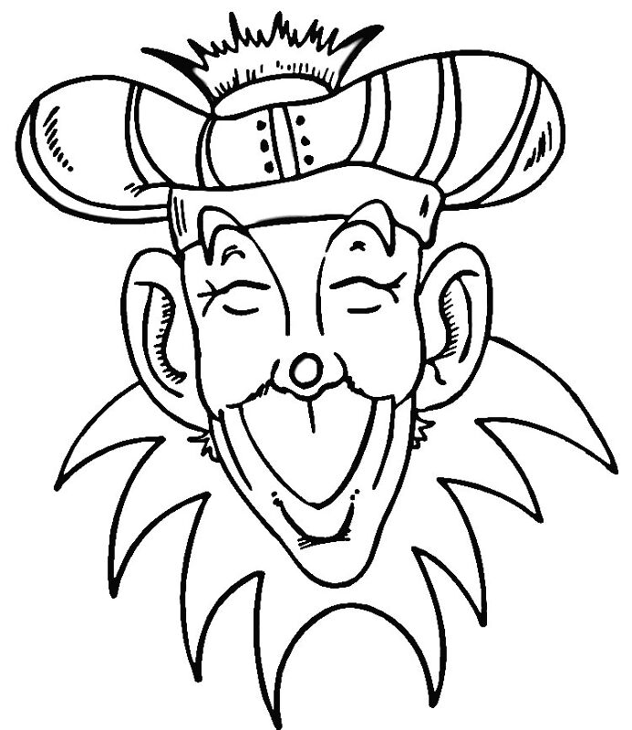 Desenho de Carnaval para colorir e imprimir: número 10