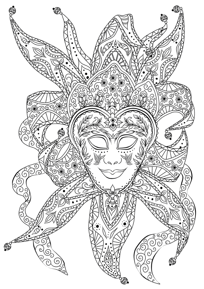 Desenho de Carnaval para colorir e imprimir: número 14