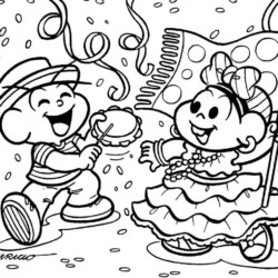 Desenho de Carnaval para colorir e imprimir: número 18