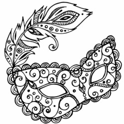 Desenho de Carnaval para colorir e imprimir: número 21