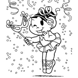 Desenho de Carnaval para colorir e imprimir: número 24