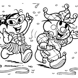 Desenho de Carnaval para colorir e imprimir: número 27