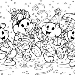 Desenho de Carnaval para colorir e imprimir: número 28