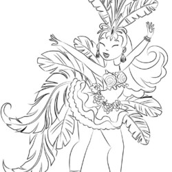Desenho de Carnaval para colorir e imprimir: número 29
