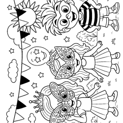 Desenho de Carnaval para colorir e imprimir: número 31