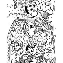 Desenho de Carnaval para colorir e imprimir: número 32