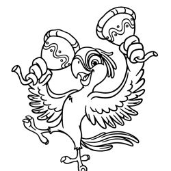 Desenho de Carnaval para colorir e imprimir: número 35