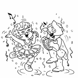 Desenho de Carnaval para colorir e imprimir: número 36