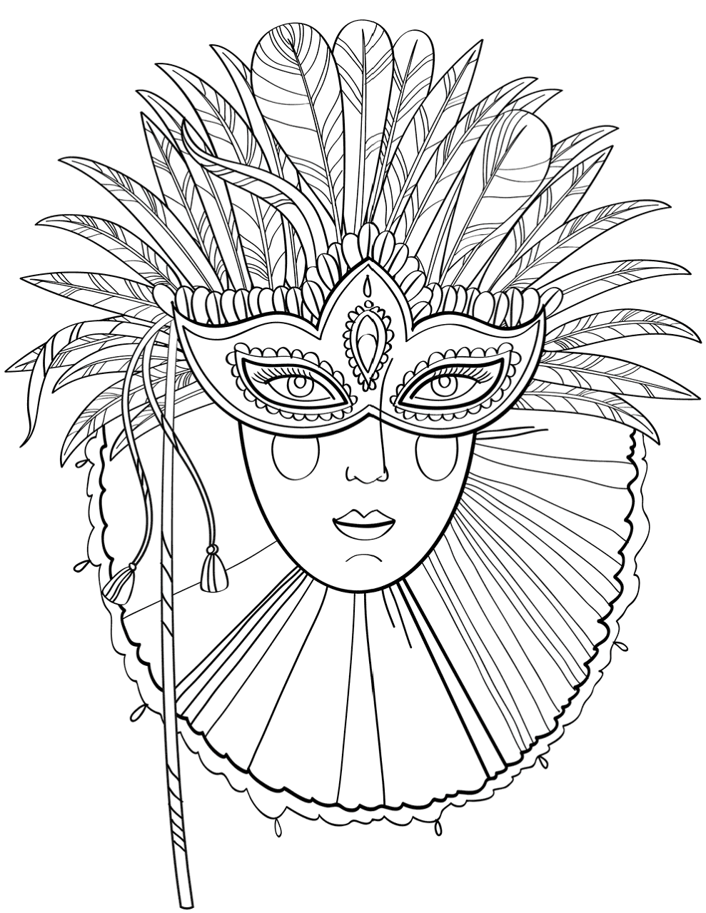 Desenho de Carnaval para colorir e imprimir: número 40