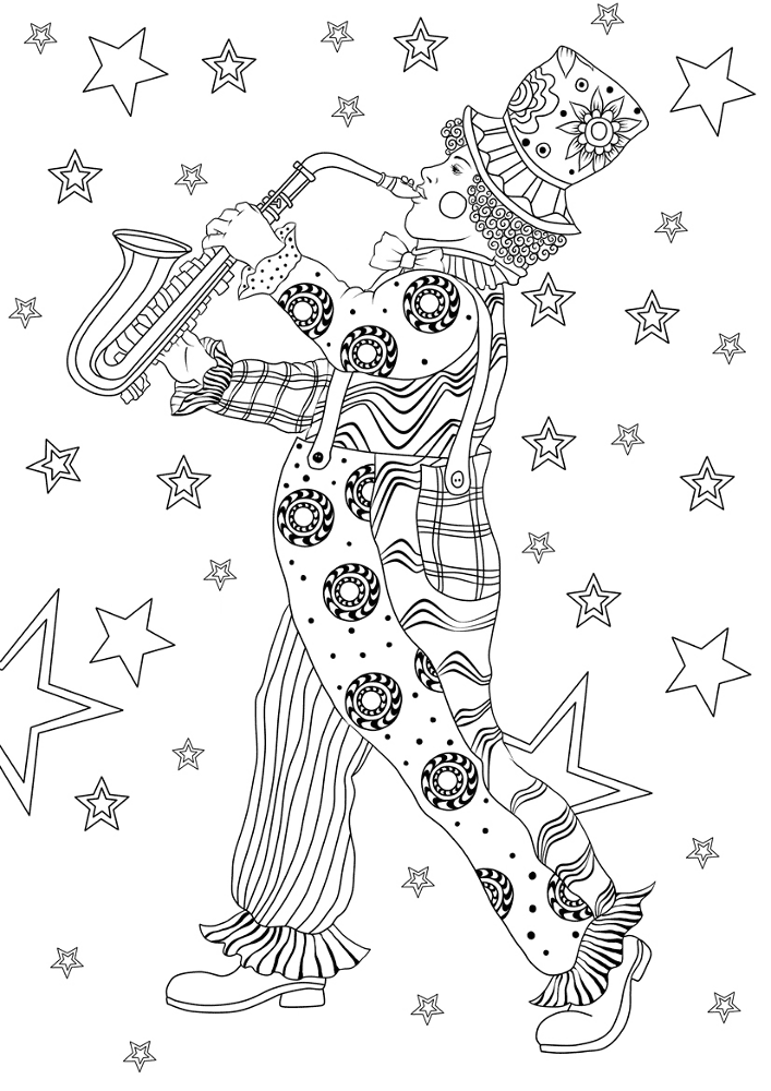 Desenho de Carnaval para colorir e imprimir: número 44