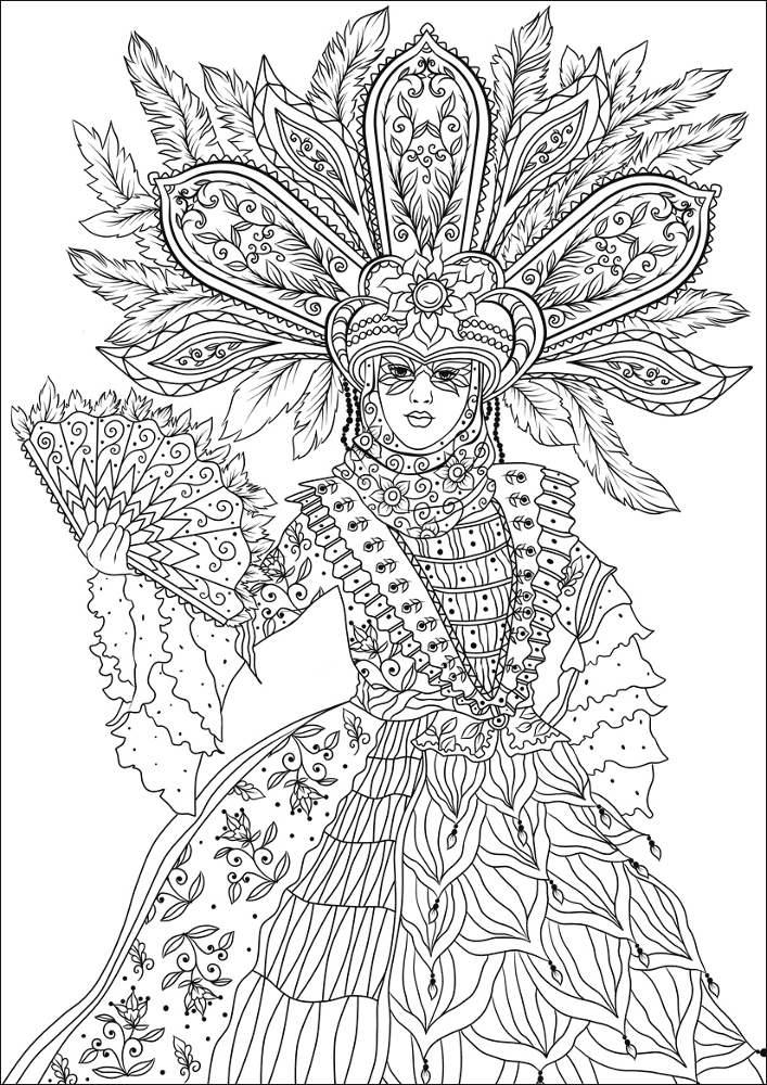 Desenho de Carnaval para colorir e imprimir: número 46