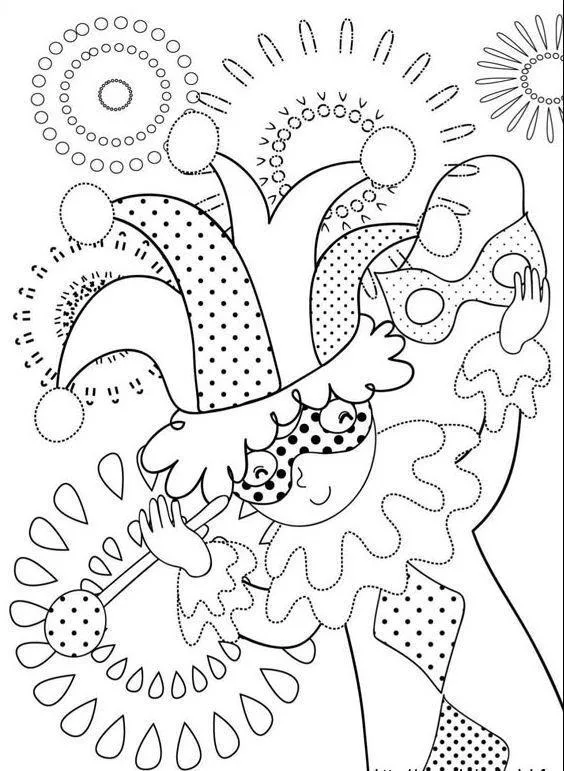 Desenho de Carnaval para colorir e imprimir: número 48