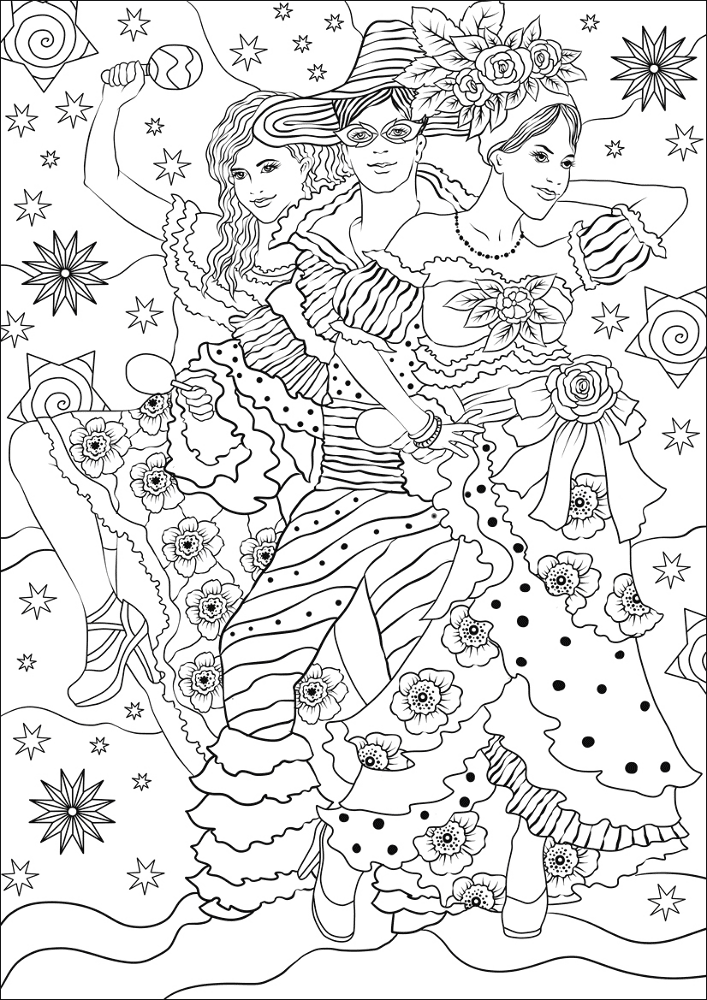 Desenho de Carnaval para colorir