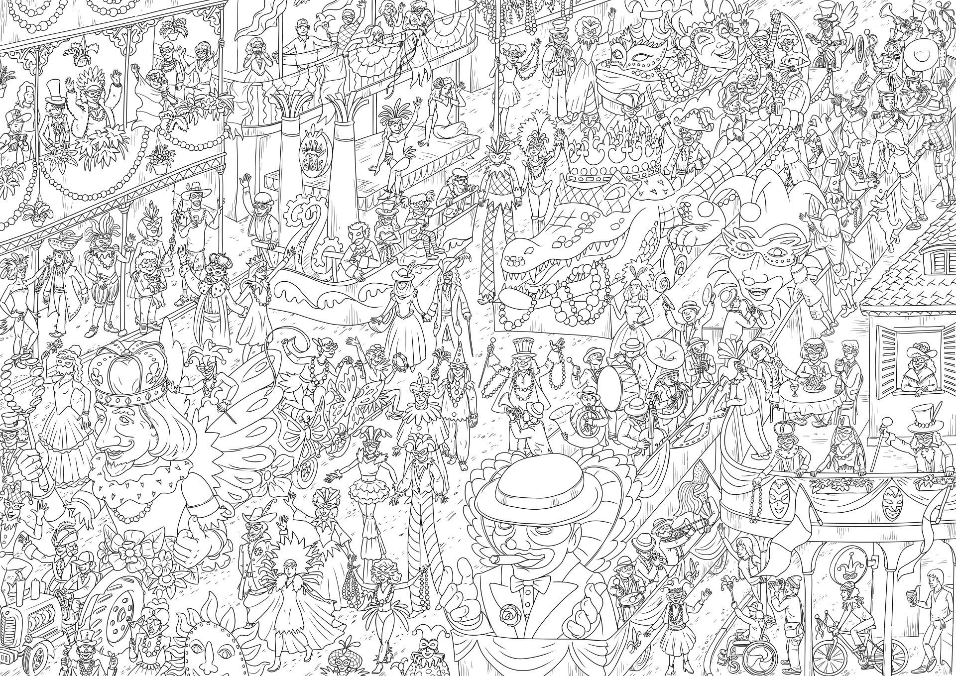 Desenho de Carnaval para colorir
