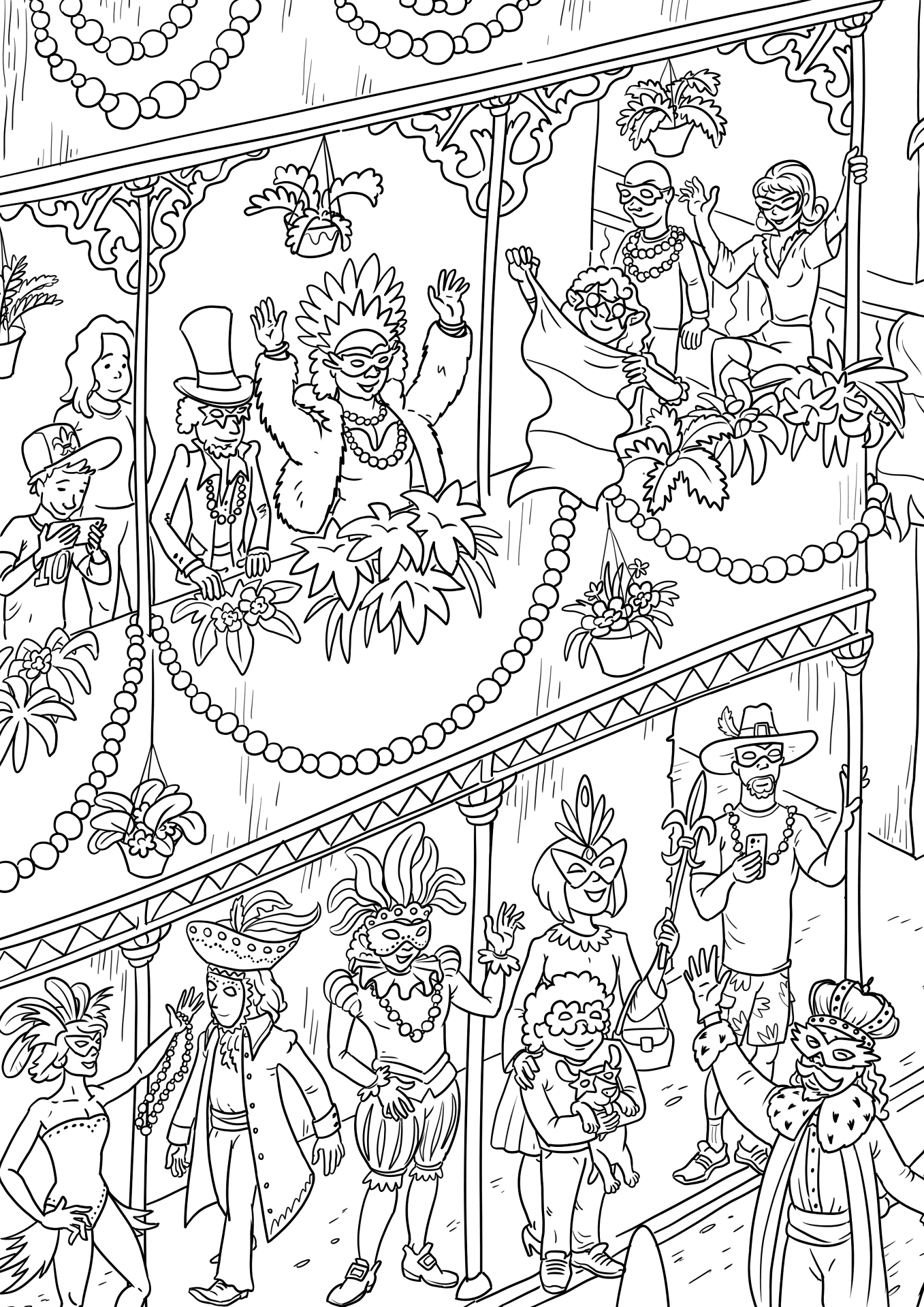 Desenho de Carnaval para colorir