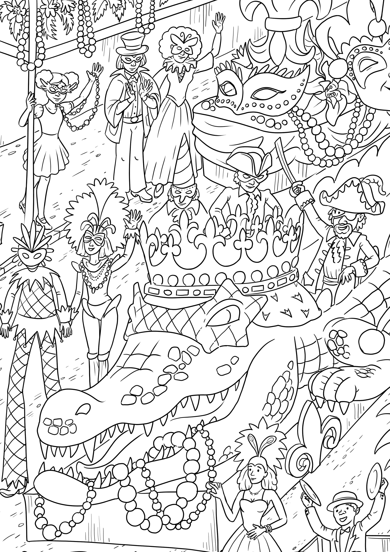 Desenho de Carnaval para colorir