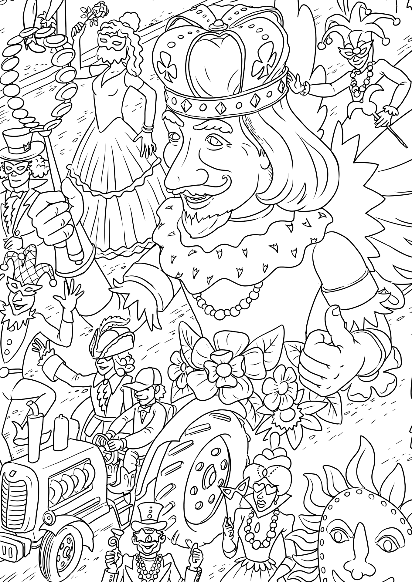 Desenho de Carnaval para colorir