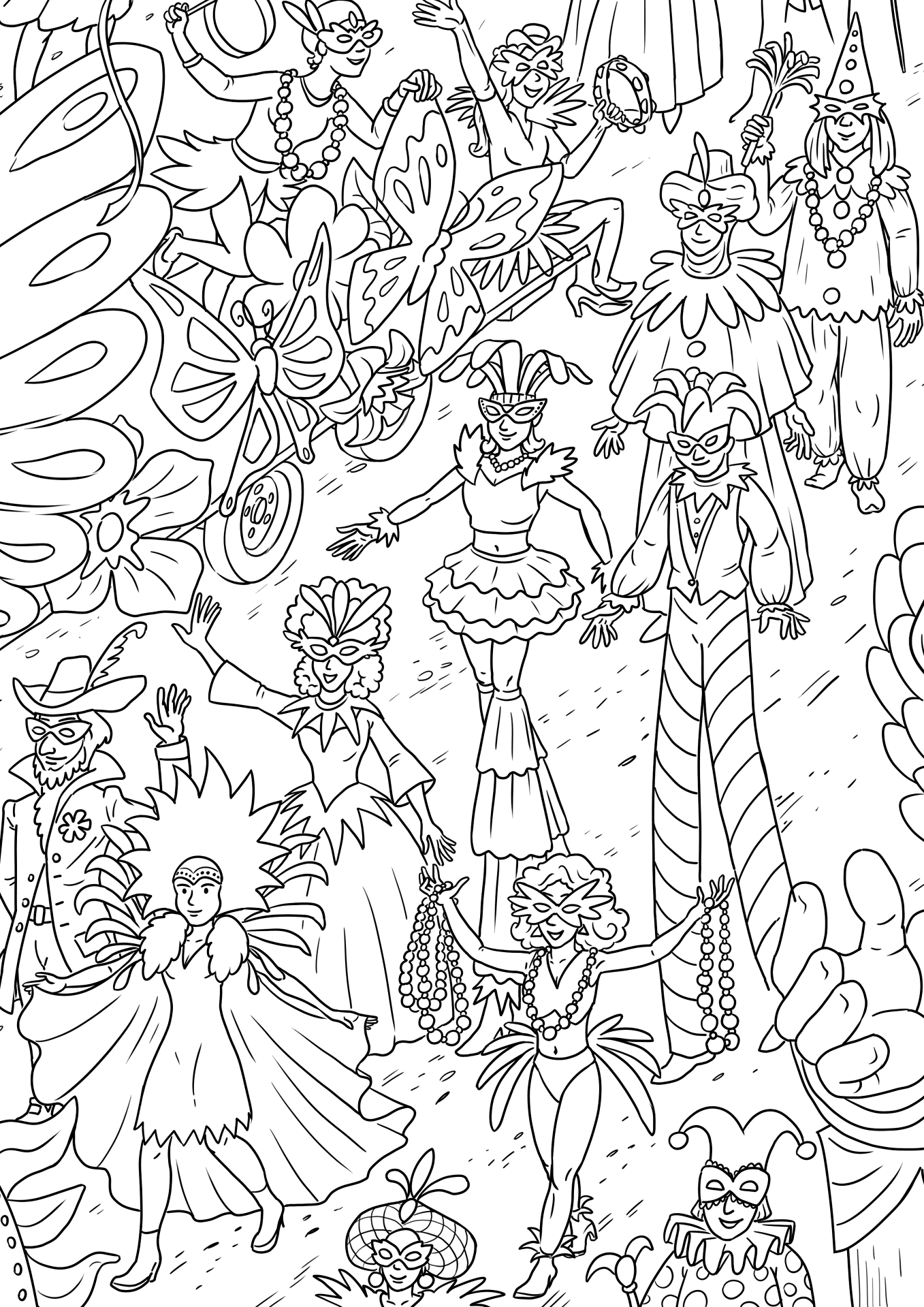 Desenho de Carnaval para colorir