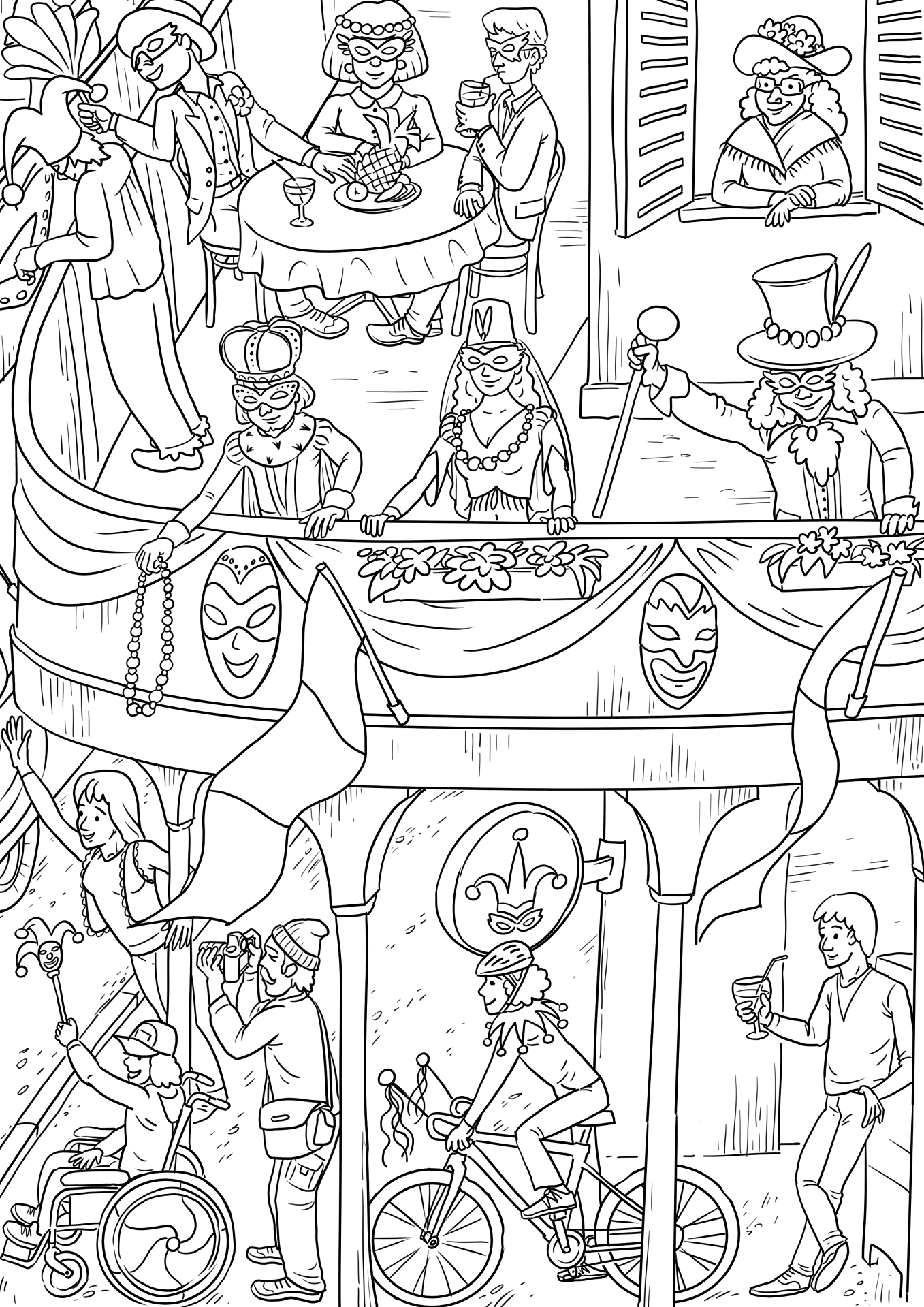 Desenho de Carnaval para colorir