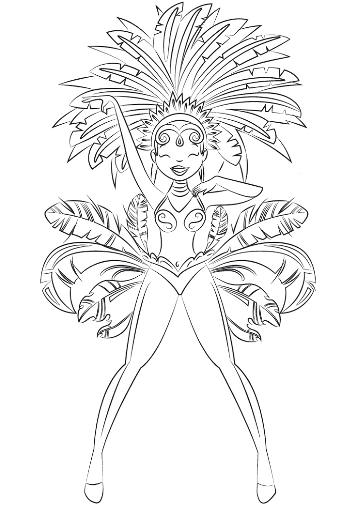 Desenho de Carnaval para colorir