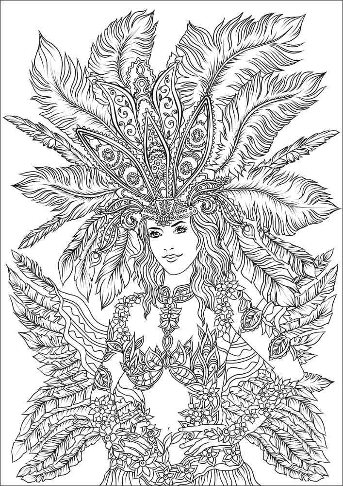 Desenho de Carnaval para colorir