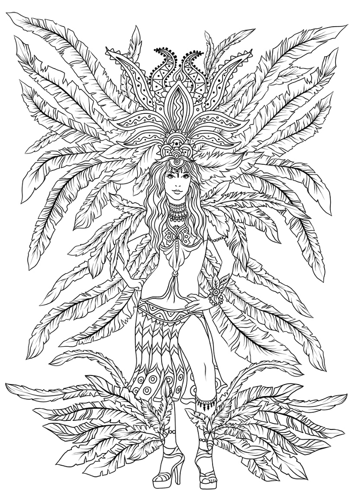 Desenho de Carnaval para colorir