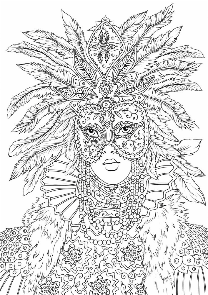 Desenho de Carnaval para colorir