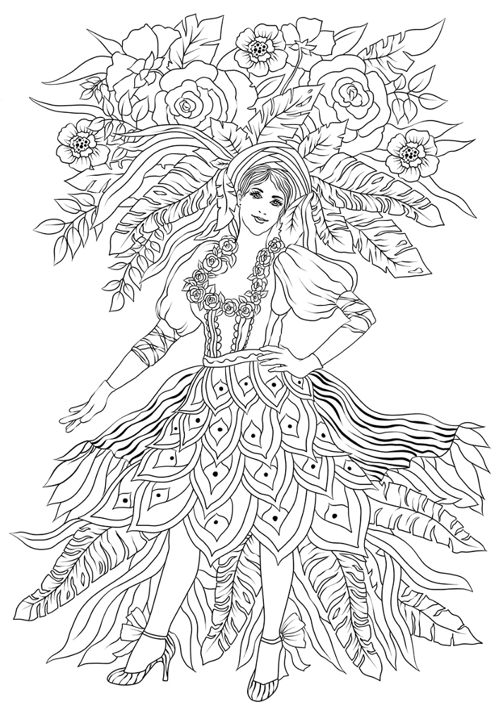 Desenho de Carnaval para colorir