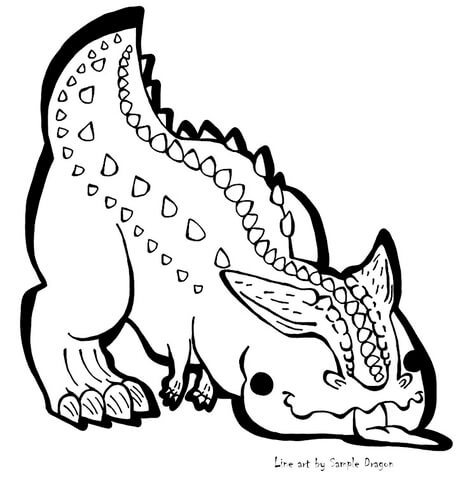 Desenho de Carnotaurus para colorir e imprimir: número 2
