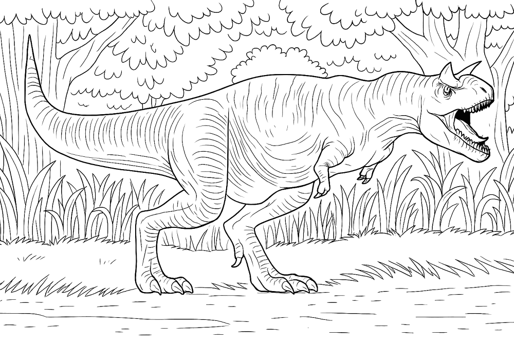 Desenho de Carnotaurus para colorir e imprimir: número 4