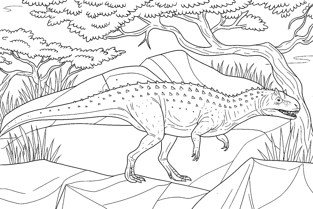 Desenho de Carnotaurus para colorir e imprimir: número 8
