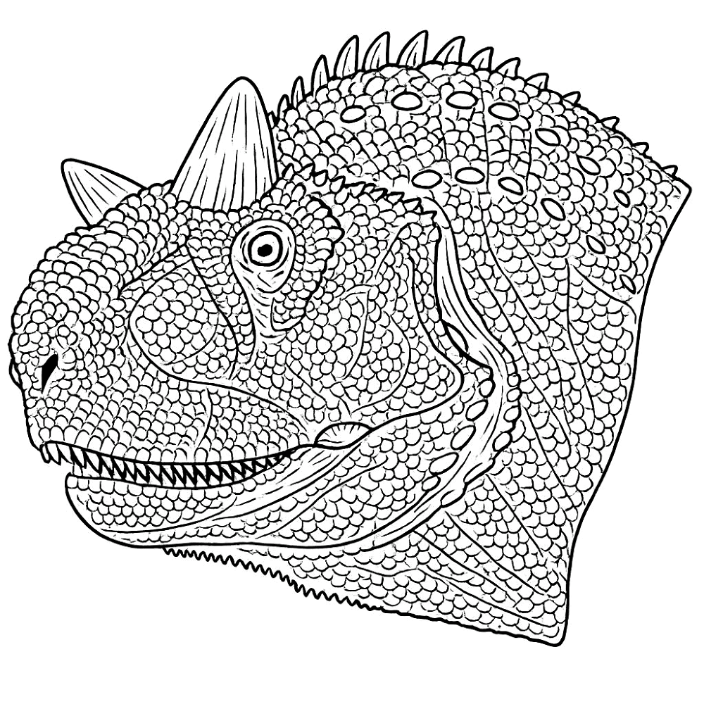 Desenho de Carnotaurus para colorir e imprimir: número 10