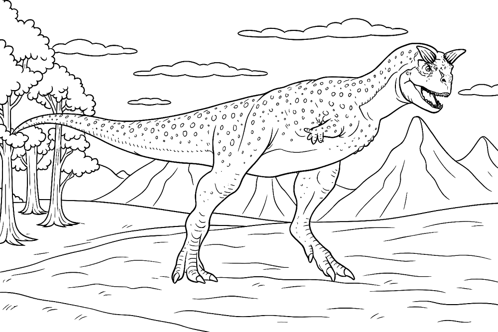 Desenho de Carnotaurus para colorir e imprimir: número 11