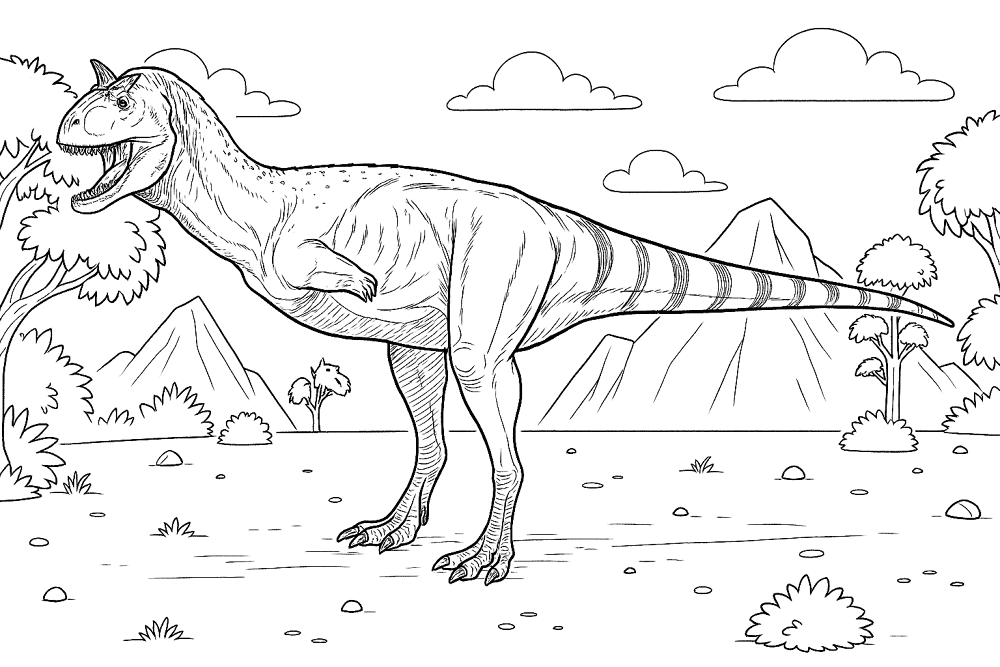 Desenho de Carnotaurus para colorir e imprimir: número 12
