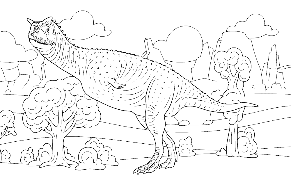 Desenho de Carnotaurus para colorir e imprimir: número 13