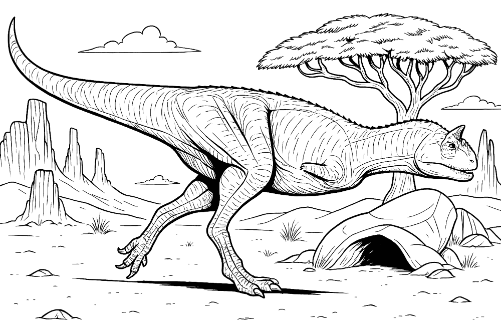 Desenho de Carnotaurus para colorir e imprimir: número 14