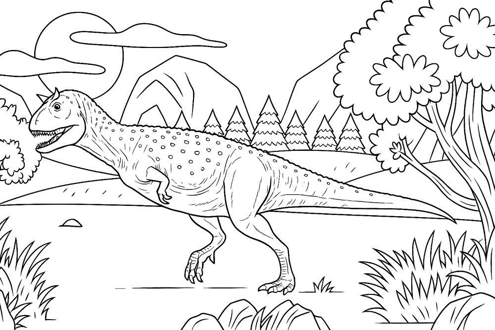 Desenho de Carnotaurus para colorir e imprimir: número 15